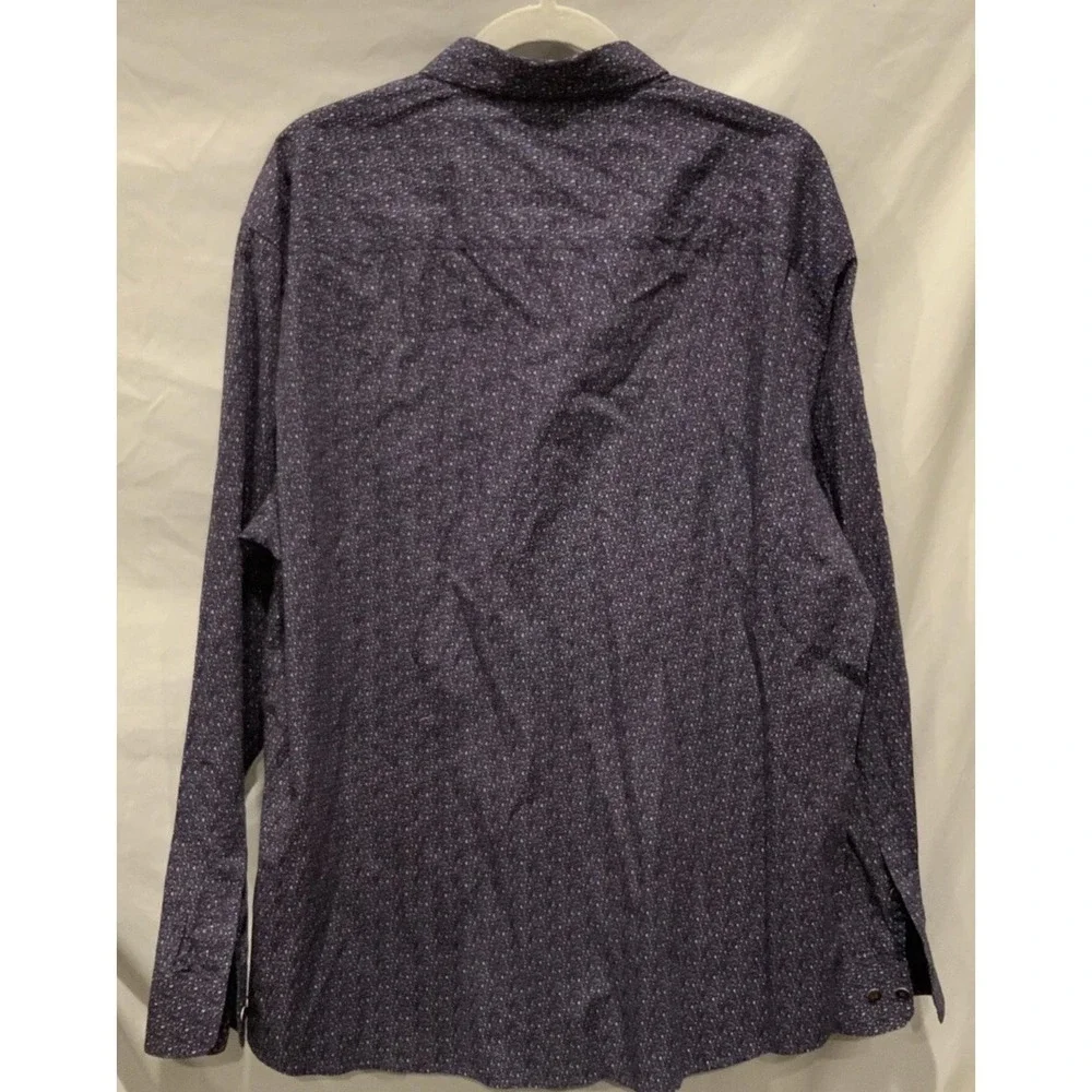 Sable & Stone Shirt Mens 2XL Blue Geometric Print Long‎ Sleeve Button Up Casual